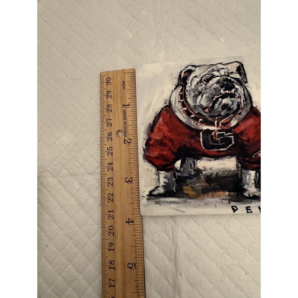Vintage UGA Steve Penley Set of 4 Collector Slate Coasters - Georgia Bulldogs - Picture 9 of 9
